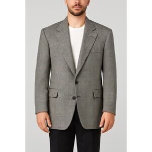 Haggar Imperial‎ Sport Coat Men’s 42R Gray Glen Plaid Blazer Gentleman’s Fit